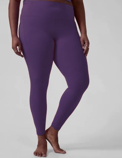 Charlie's Project Solid Purple Dust Women's Comfort Soft Thigh Pocket  Leggings - Regular Length